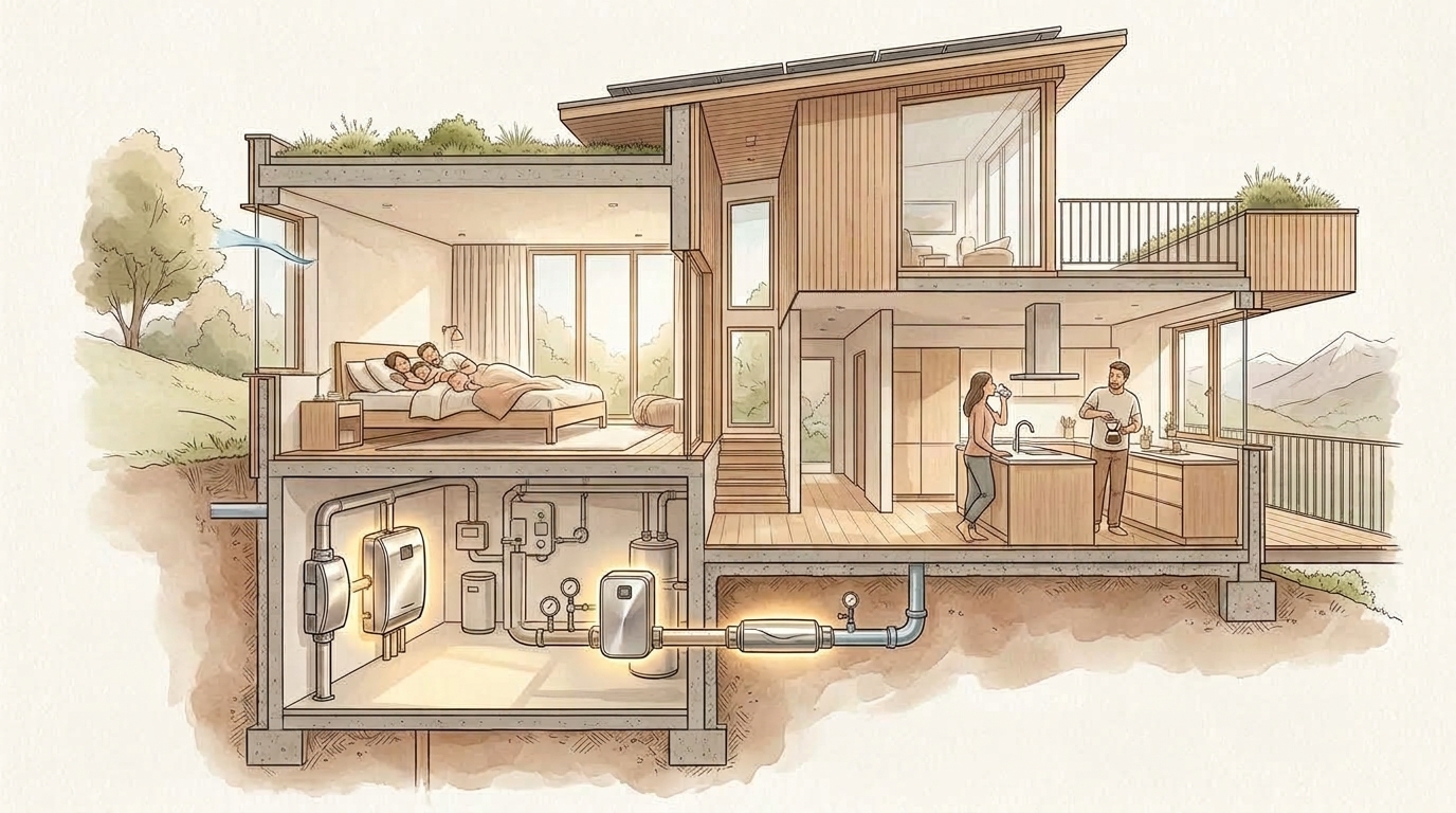Architektonischer Querschnitt: BioHome im Haus